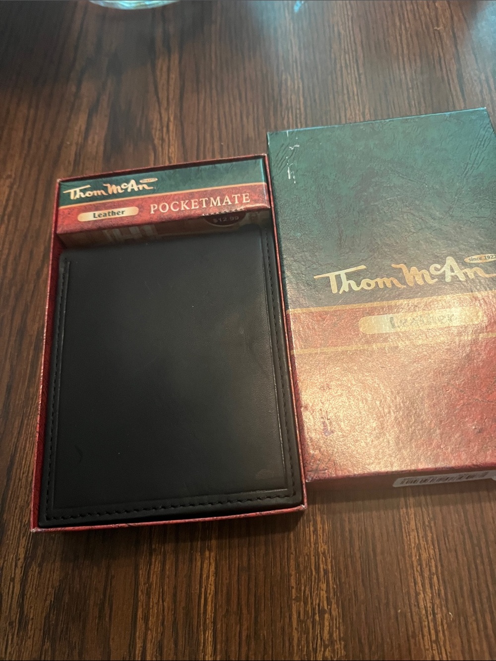 Thom McAn Black Leather Pocket Wallet